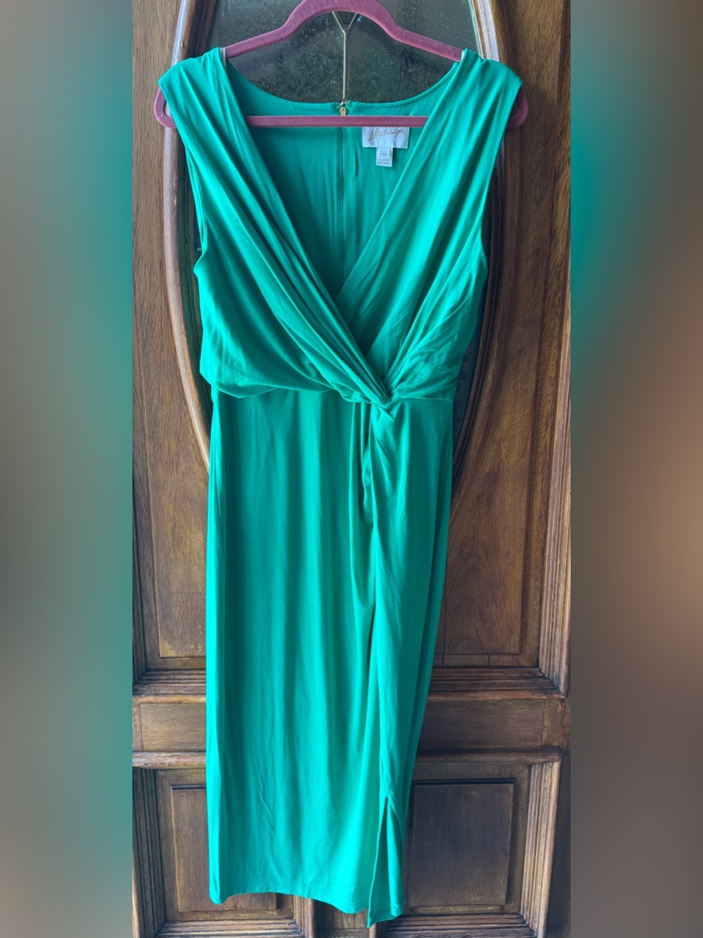 Lilly Pulitzer Brazillian Green sleeveless Wrap Dress size 14. NWOT.